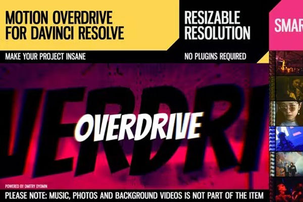 达芬奇模板-创意动感视频定格摇晃特效预设 Motion Overdrive for DaVinci Resolve