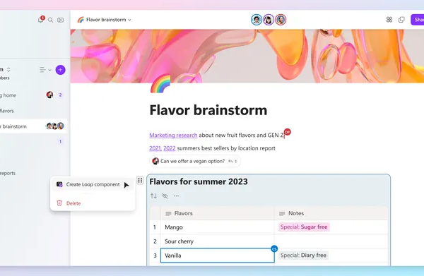 微软的协作平台Loop已开启预览