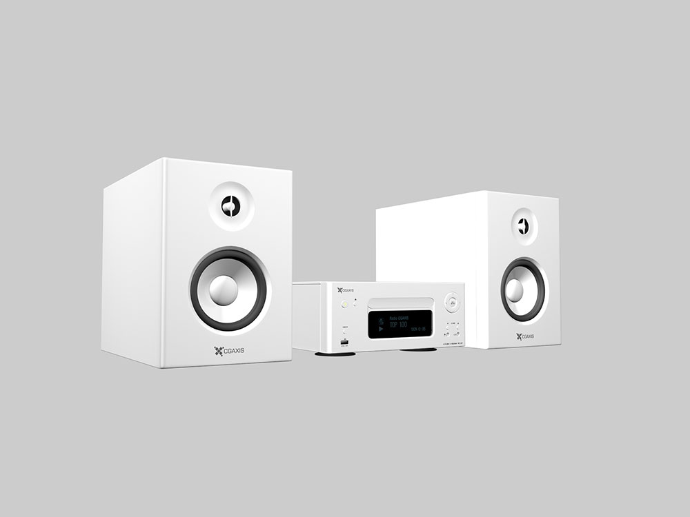 C4D模型-白色音响模型电子产品模型下载
