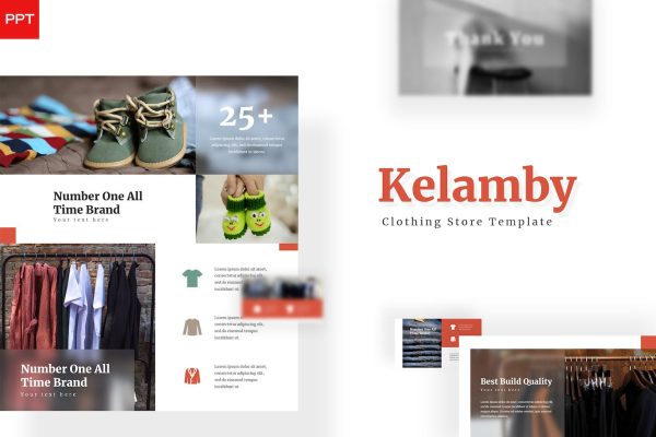 服装鞋店产品ppt幻灯片设计模板 Kelamby – Powerpoint Template