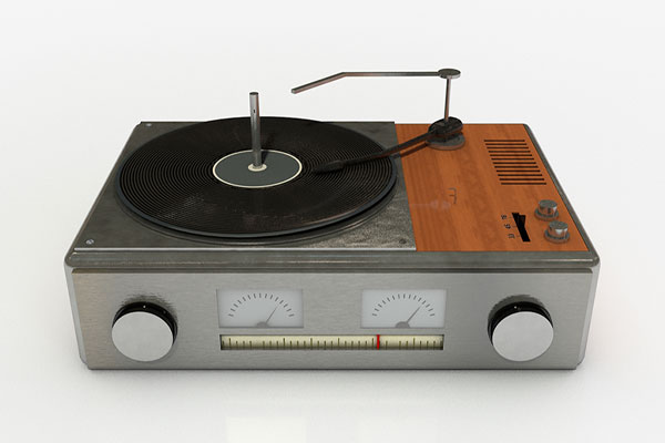 C4D复古唱片机模型留声机模型素材-源酷网C4D模型下载