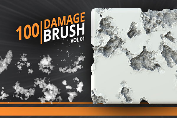 100张4K损坏裂纹纹理贴图材质 100 Damage Brush – Vol 01