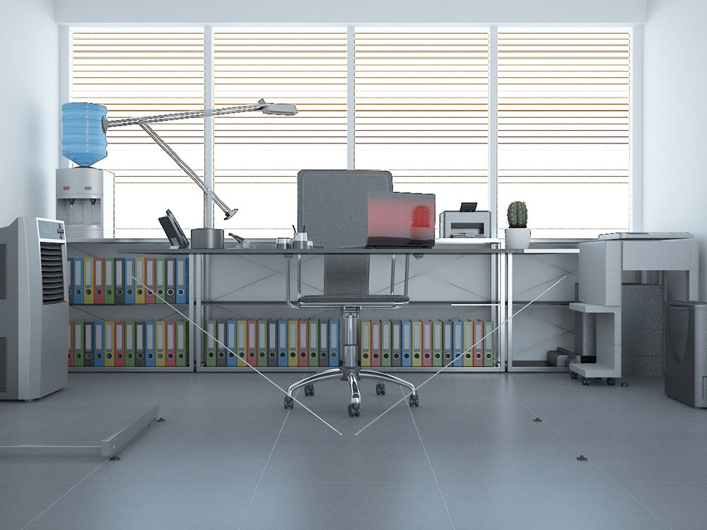 C4D工程-vray办公室场景渲染工程办公室场景模型下载