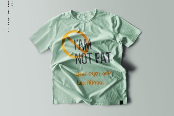 9 个褶皱T恤设计效果图样机PSD素材 9 T-Shirt Mockups