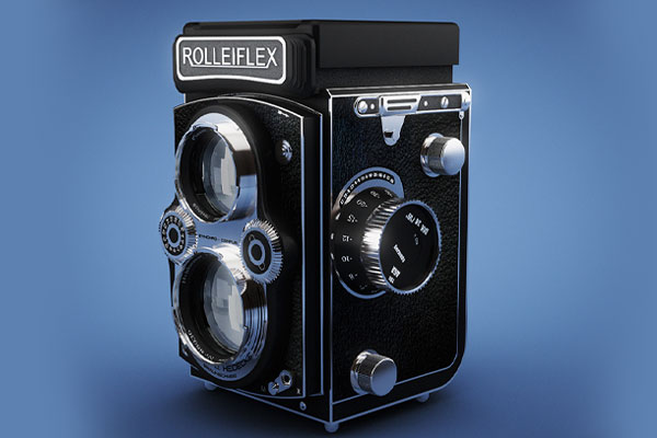 禄徕双镜头反光镜取景式相机模型-C4D模型下载 Mate Meszaros