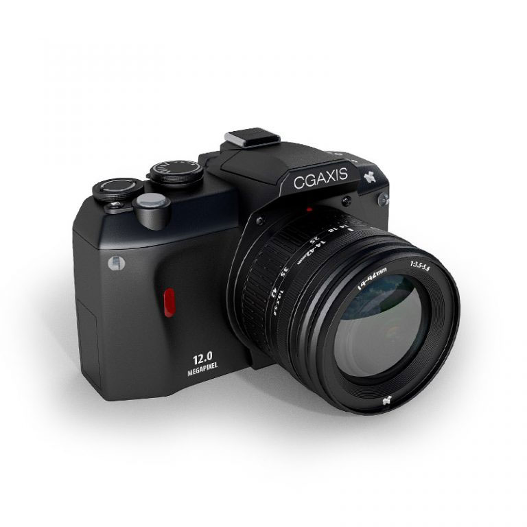 C4D模型-单反照相机模型摄像机镜头模型下载