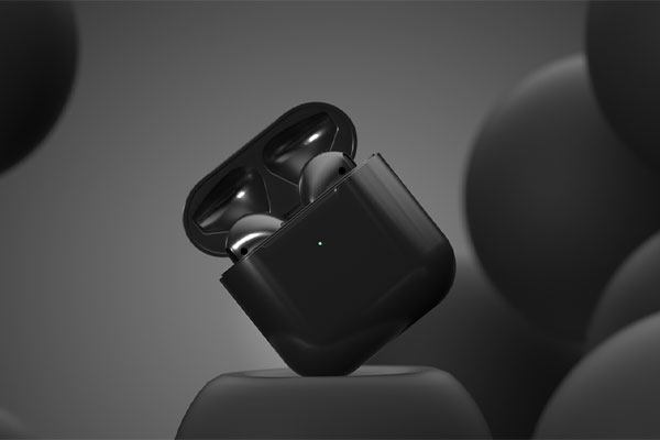 C4D工程-黑色无线蓝牙耳机渲染工程蓝牙耳机场景工程模型下载