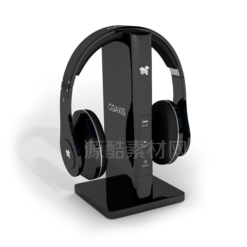 C4D模型-头戴式无线蓝牙耳机模型耳机支架模型免费下载