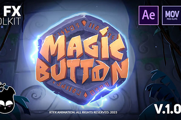 视频素材/AE脚本-超过900种2D卡通动漫电能量爆炸游戏火焰烟雾流体MG动画元素RTFX扩展包+视频素材 Magic Button v1.0