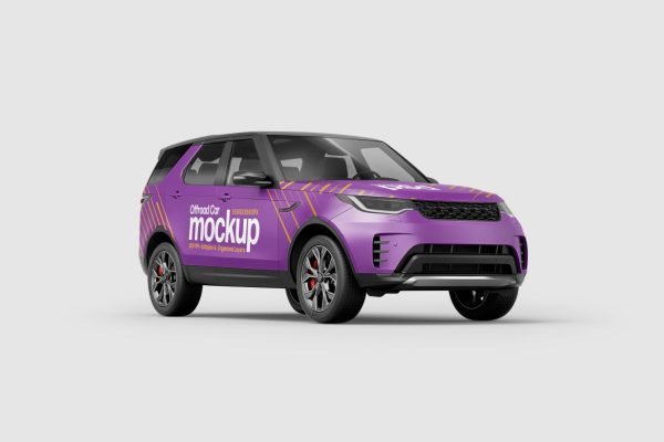 路虎越野汽车广告设计样机素材 Cargo Van Mockup Set