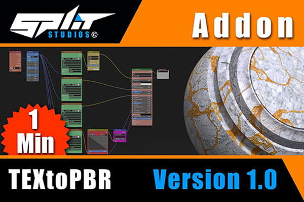 Blender插件-一键贴图转换PBR材质工具 Textopbr V1.0 – Textures To Pbr In 1 Click