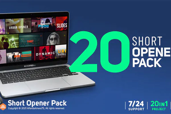 AE模板-20组动感节奏时尚广告开场图文展示动画 Opener Pack