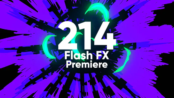PR模板-214种卡通能量电流爆炸闪电火花MG动画元素 Flash Fx Premiere