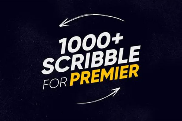 PR模板-1000种有趣卡通手绘涂鸦装饰图形MG动画元素 Scribble Premiere