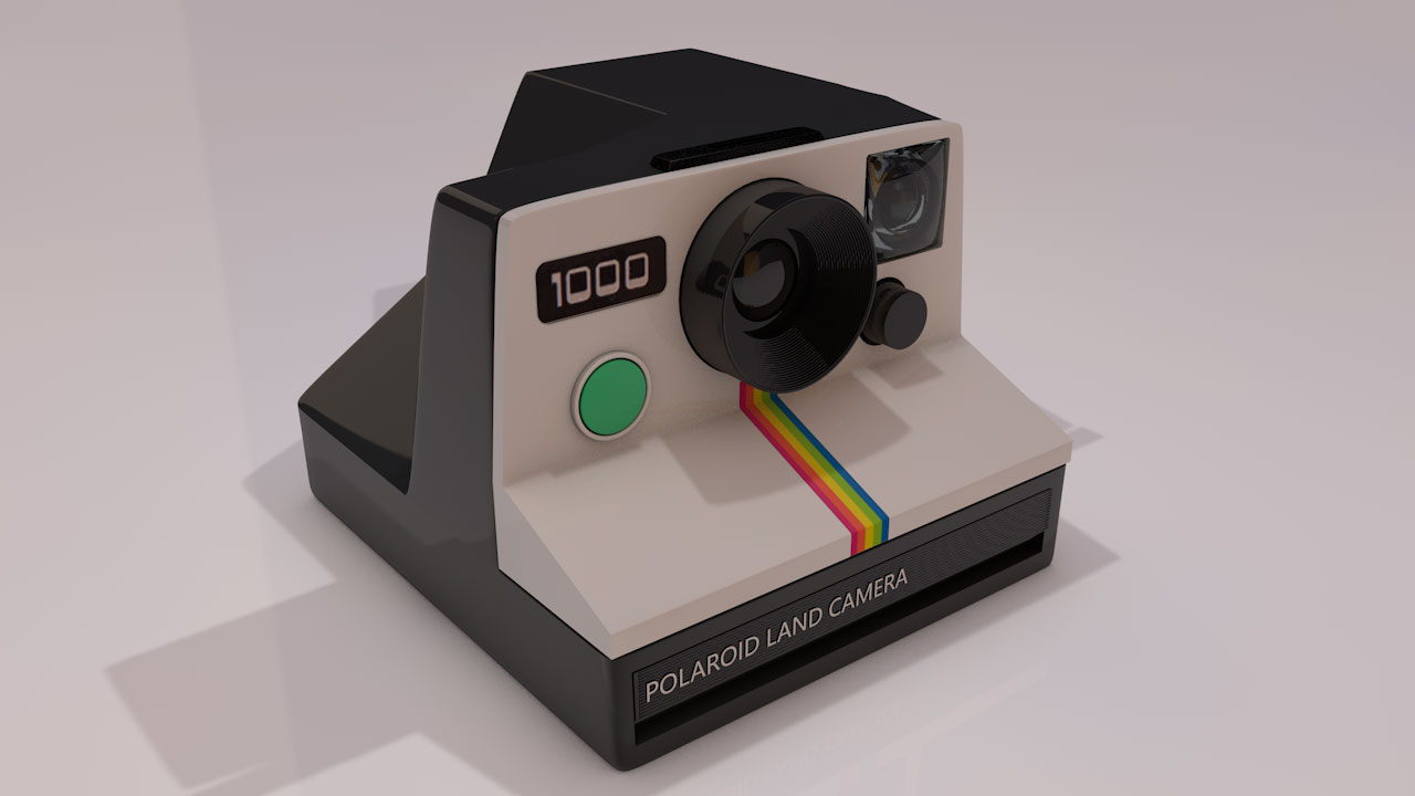 宝丽来-1000老式相机模型C4D模型下载