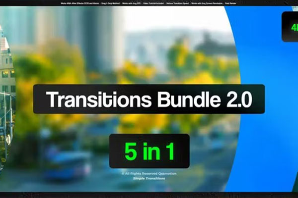 AE模板-80种时尚图形遮罩视频转场动画 Transitions Bundle 2.0