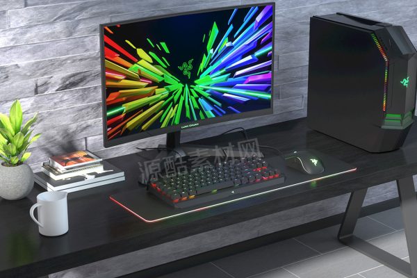 C4D工程-电脑桌面场景渲染工程电脑模型