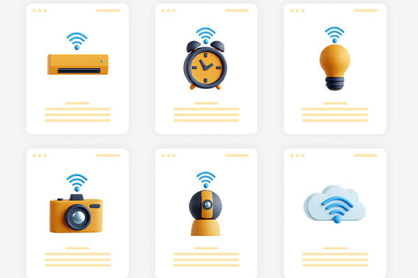 卡通智能家居3D图标模型素材合集 Smart Home 3D Icon Set