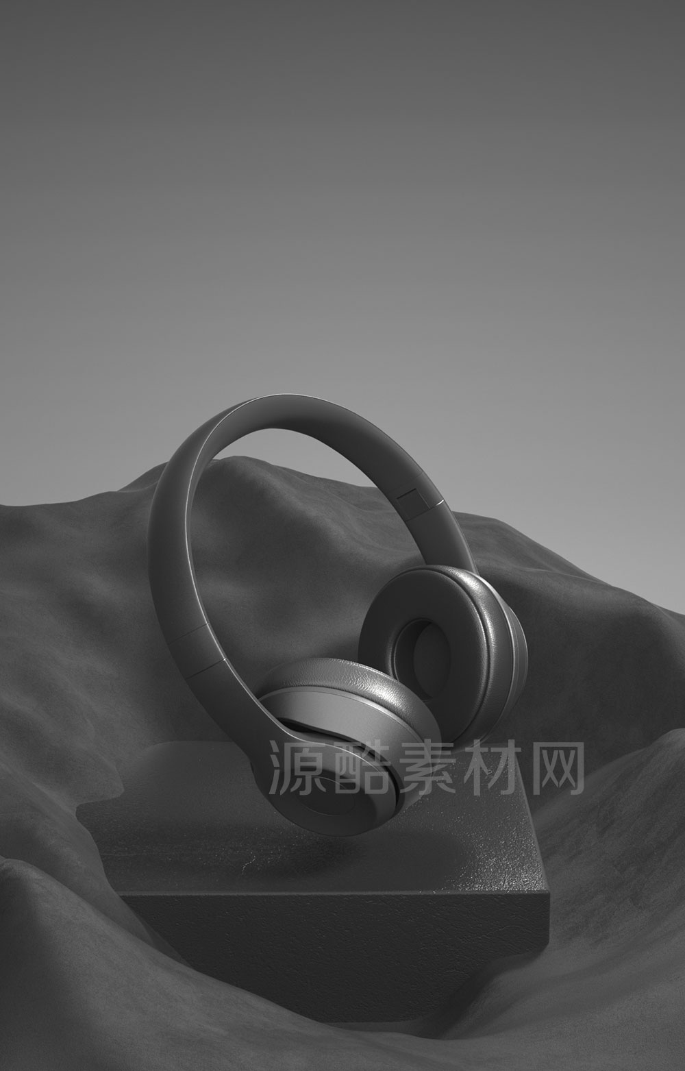 C4D头戴式无线耳机渲染工程头戴式耳机模型-C4D模型下载