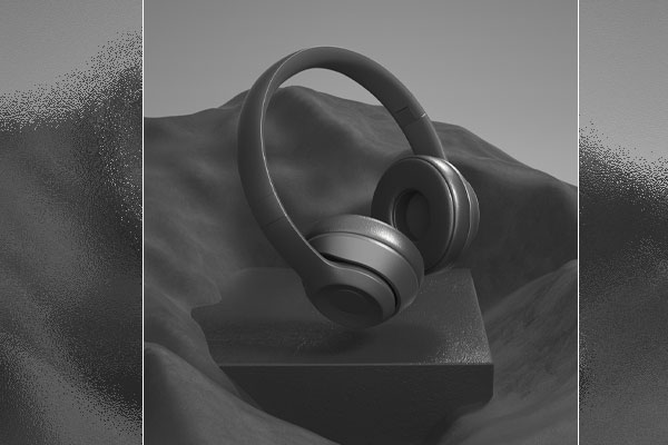 C4D头戴式无线耳机渲染工程头戴式耳机模型