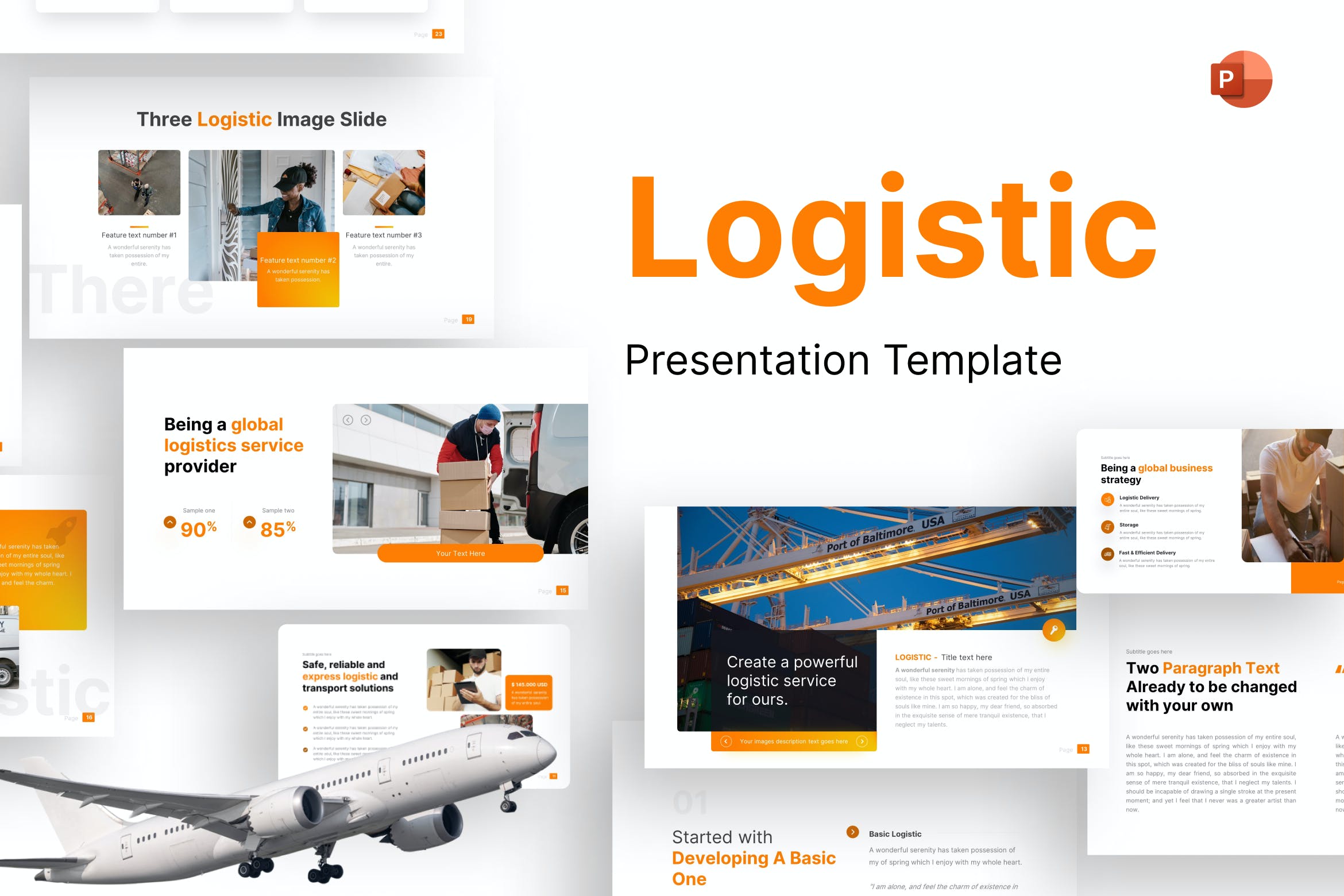 物流专业服务PPT演示幻灯片模板 Logistic Professional PowerPoint Template