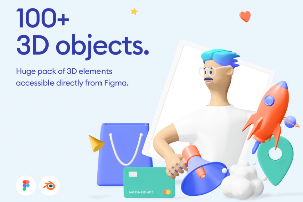 100多个卡通3D图标模型套件卡通人模型素材下载 Kukla 3d icon kit