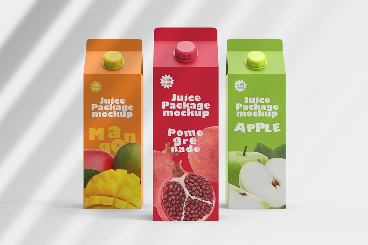 果汁盒产品包装设计PSD样机素材 Juice Box Mockup