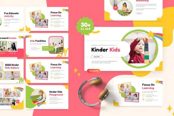 幼儿园和学前班PPT模板素材 Kinder Kids – Kindergarten & Preschool Powerpoint