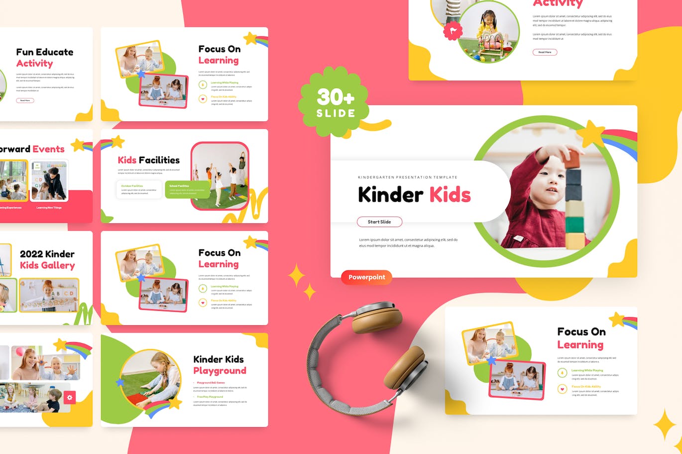 幼儿园和学前班PPT模板 Kinder Kids – Kindergarten & Preschool Powerpoint