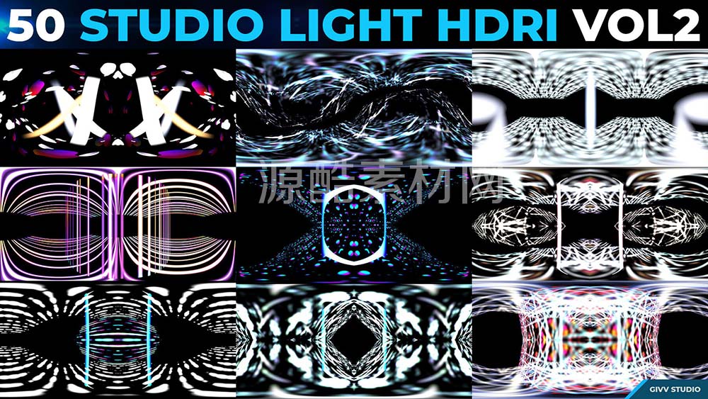 50个五颜六色的HDRI环境灯光贴图 50 STUDIO LIGHT HDRI VOL 2 (.Exr /.Hdr )