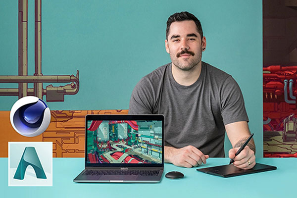 C4D教程-Arnold阿诺德渲染三维卡通漫画风格教程 Domestika – 3D Toon Style Environment Art with Arnold