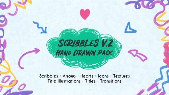 AE/PR模板-71组创意手绘涂鸦动画元素 Scribbles Hand Drawn Pack