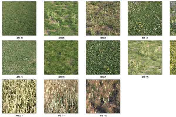 C4D15个大面积草地渲染工程草地模型下载