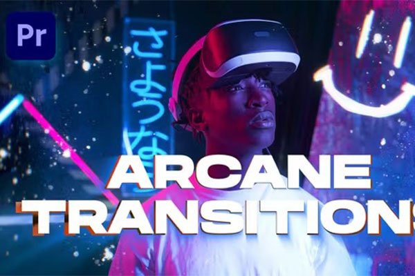 AE/PR模板-30种故障划痕效果图形叠加过渡视频转场动画 Arcane Transitions