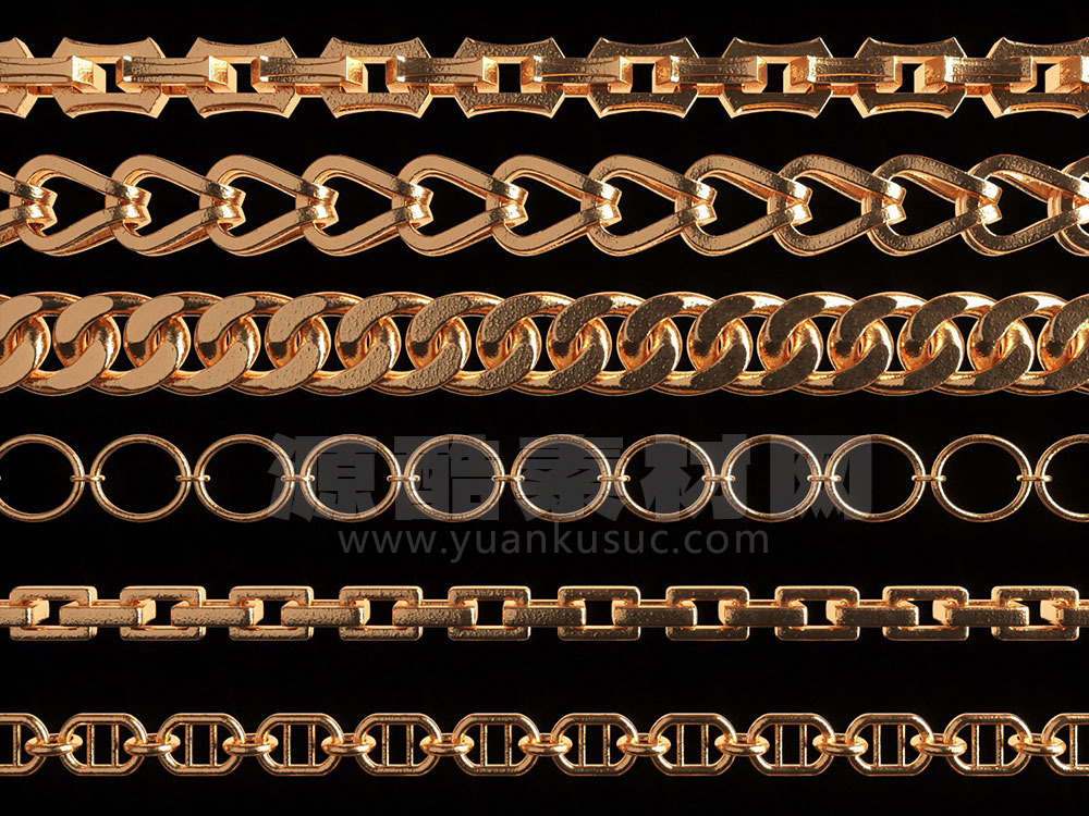 30个锁链链条项链链子3D模型+ZB笔刷