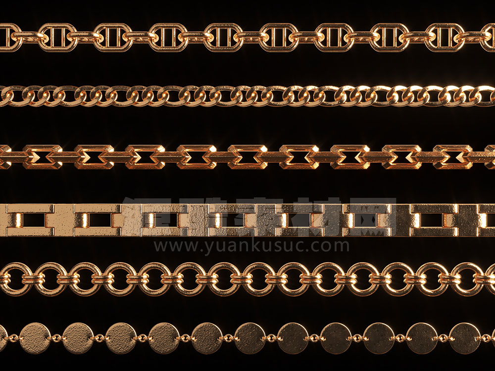 30个锁链链条项链链子3D模型+ZB笔刷