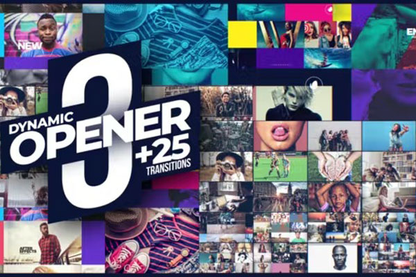 AE模板-25组时尚图文快闪排版拼图转场预设 Dynamic Openers & Transitions