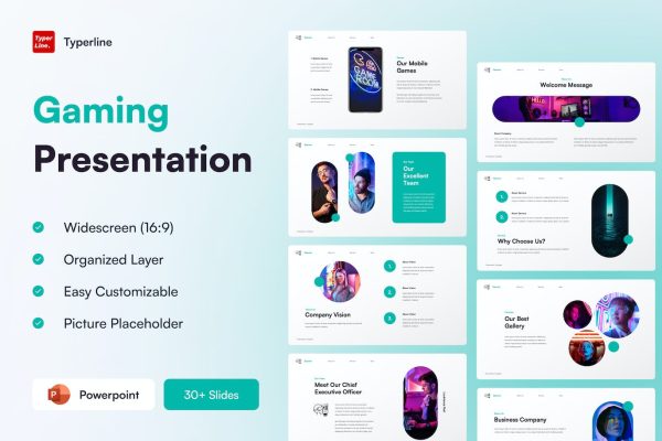 电竞游戏业务PPT创意模板 Gaming Powerpoint Presentation