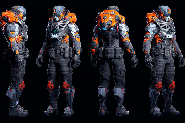 C4D模型-APEX游戏士兵角色模型机器人3D模型下载 Fortnite Soldier in Apex Legends