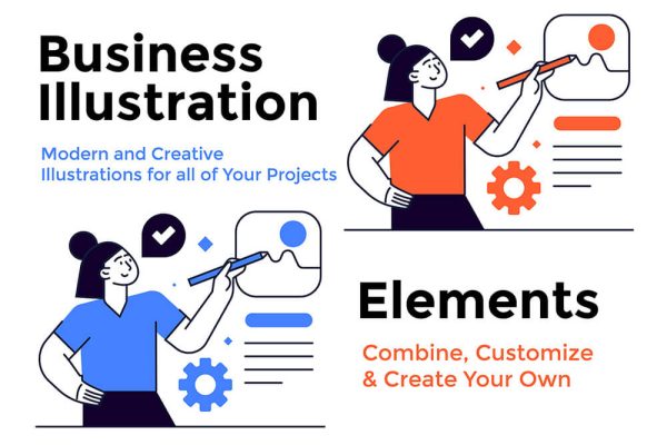 50个数字商业活动插画素材下载 50 Digital Business Activities Illustrations vol.2