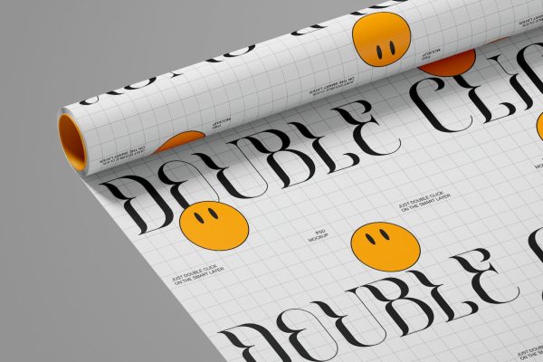 卷轴包装纸设计样机图psd模板 Wrapping Paper Mockup