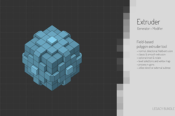 C4D插件-圆角倒角投射挤出细分工具 Legacy Bundle v0.21.1