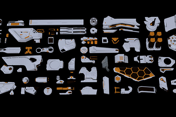 106个硬表面机械零件模型C4D模型网免费下载
