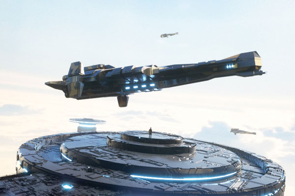 C4D工程-科幻场景渲染工程宇宙飞船场景模型