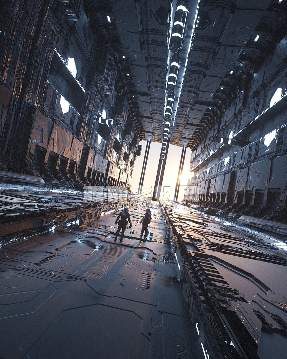 C4D科幻场景渲染工程宇宙飞船场景模型下载