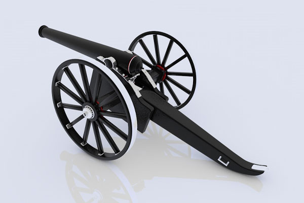 C4D老式炮车模型复古大炮模型下载