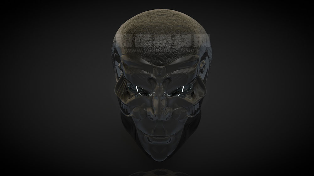 C4D模型-科幻头骨模型