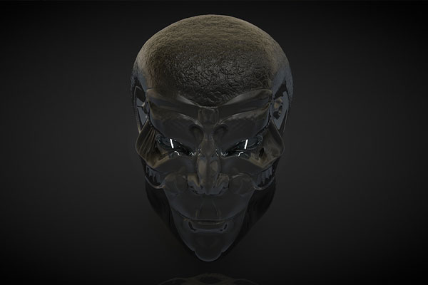 C4D模型-科幻头骨模型