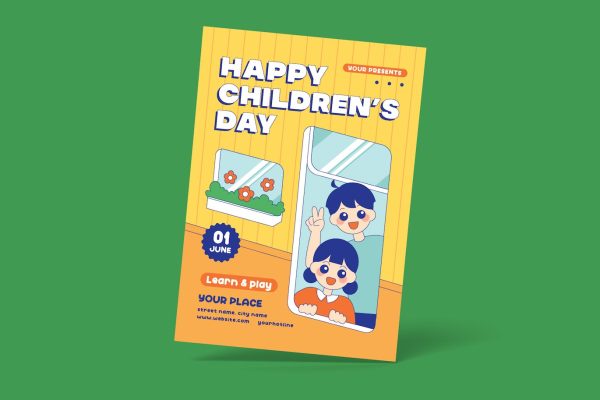 六一儿童节快乐海报设计素材 Happy Children’s Day Flyer