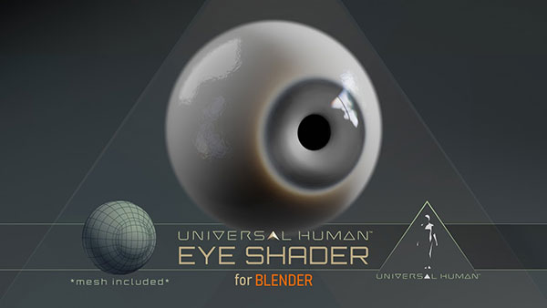 Blender三维人像眼球着色器节点预设 Universal Human Eye Shader 1.0